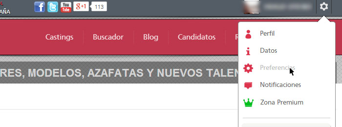 Modificar la cuenta de correo de Yatecasting Modificar la cuenta de correo de Yatecasting